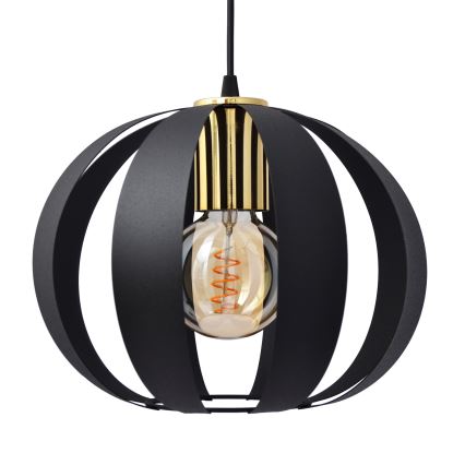 Lampadario a sospensione con filo NEWTON 1xE27/15W/230V nero/oro