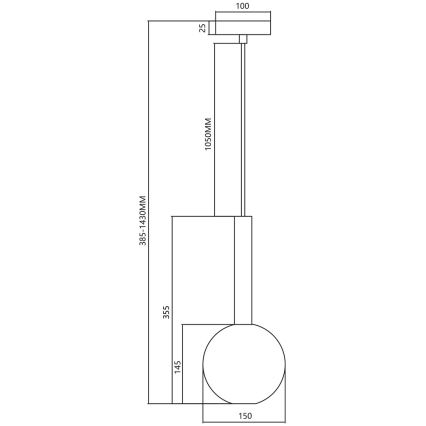 Lampadario a sospensione con filo NIKO 1xG9/9W/230V diametro 15 cm oro