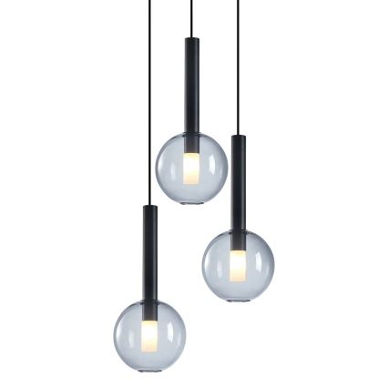 Lampadario a sospensione con filo NIKO 3xG9/9W/230V nero
