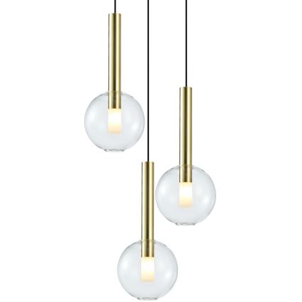 Lampadario a sospensione con filo NIKO 3xG9/9W/230V oro