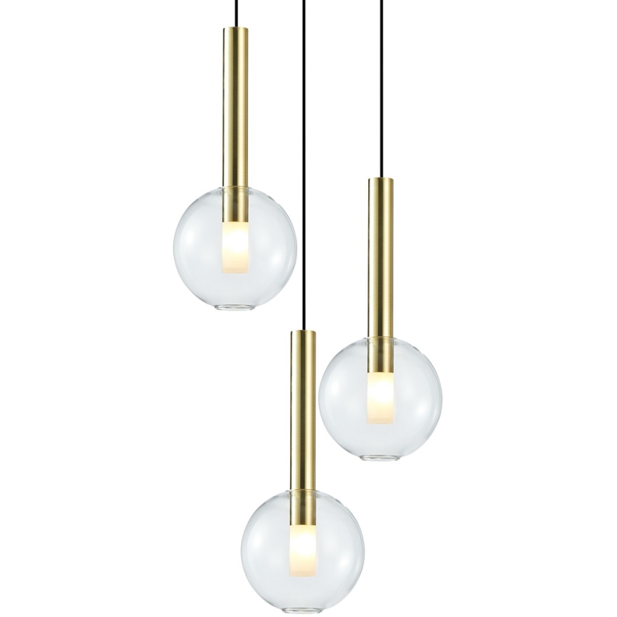 Lampadario a sospensione con filo NIKO 3xG9/9W/230V oro