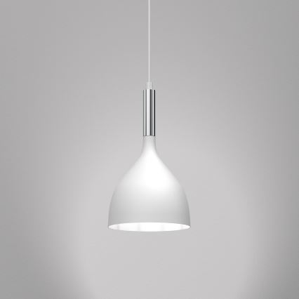 Lampadario a sospensione con filo NOAK 1xE27/15W/230V bianco/cromo lucido