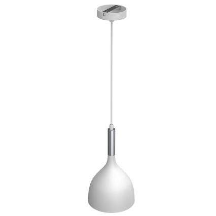 Lampadario a sospensione con filo NOAK 1xE27/15W/230V bianco/cromo lucido