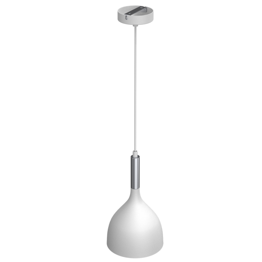 Lampadario a sospensione con filo NOAK 1xE27/15W/230V bianco/cromo lucido