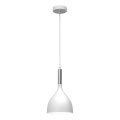 Lampadario a sospensione con filo NOAK 1xE27/15W/230V bianco/cromo lucido