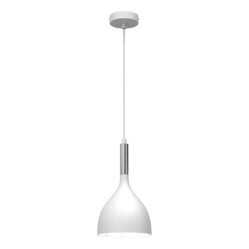 Lampadario a sospensione con filo NOAK 1xE27/15W/230V bianco/cromo lucido