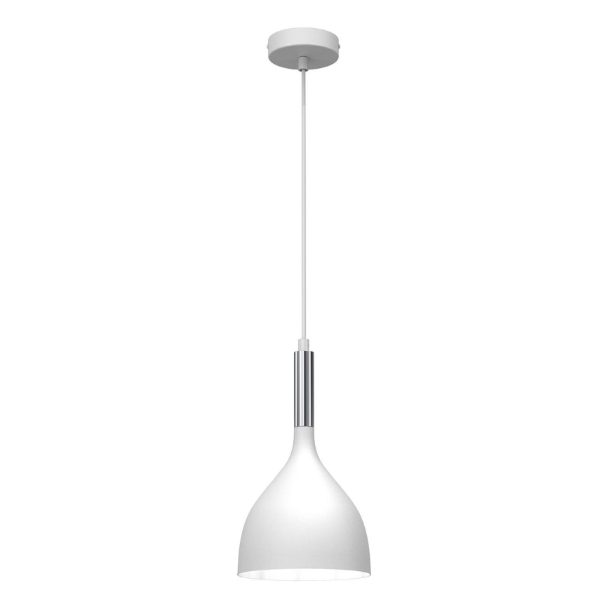 Lampadario a sospensione con filo NOAK 1xE27/15W/230V bianco/cromo lucido