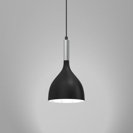 Lampadario a sospensione con filo NOAK 1xE27/15W/230V nero/cromo lucido