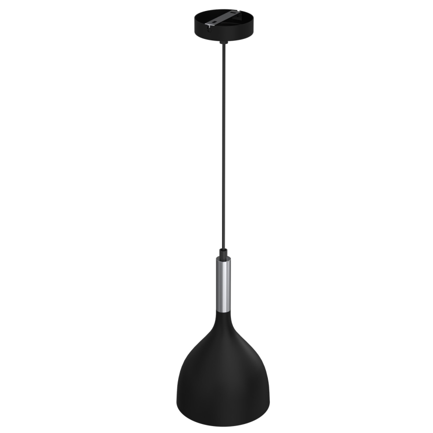 Lampadario a sospensione con filo NOAK 1xE27/15W/230V nero/cromo lucido