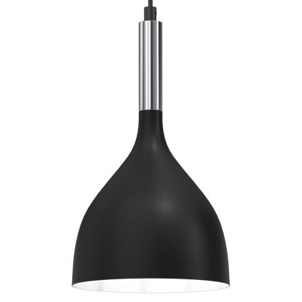 Lampadario a sospensione con filo NOAK 1xE27/15W/230V nero/cromo lucido