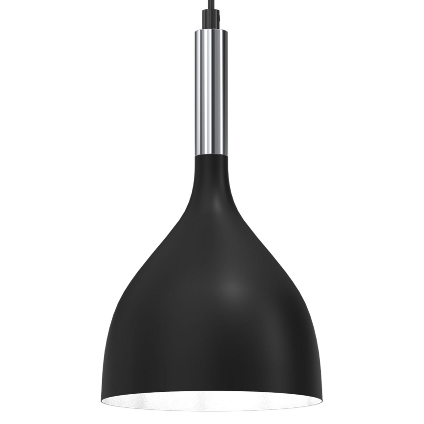 Lampadario a sospensione con filo NOAK 1xE27/15W/230V nero/cromo lucido