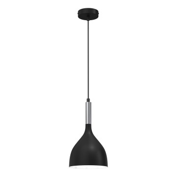 Lampadario a sospensione con filo NOAK 1xE27/15W/230V nero/cromo lucido