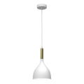 Lampadario a sospensione con filo NOAK 1xE27/60W/230V bianco/oro