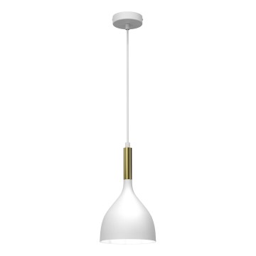 Lampadario a sospensione con filo NOAK 1xE27/60W/230V bianco/oro