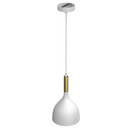 Lampadario a sospensione con filo NOAK 1xE27/60W/230V bianco/oro