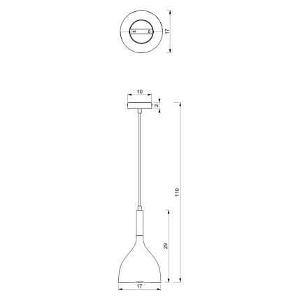 Lampadario a sospensione con filo NOAK 1xE27/60W/230V bianco/oro