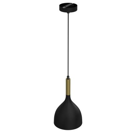 Lampadario a sospensione con filo NOAK 1xE27/60W/230V nero/oro