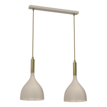 Lampadario a sospensione con filo NOAK 2xE27/15W/230V beige/oro