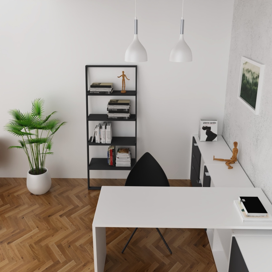 Lampadario a sospensione con filo NOAK 2xE27/15W/230V bianco/cromo lucido