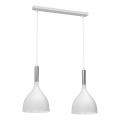 Lampadario a sospensione con filo NOAK 2xE27/15W/230V bianco/cromo lucido