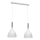 Lampadario a sospensione con filo NOAK 2xE27/15W/230V bianco/cromo lucido