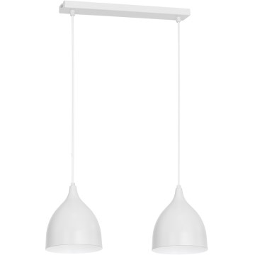 Lampadario a sospensione con filo NOAK 2xE27/15W/230V bianco