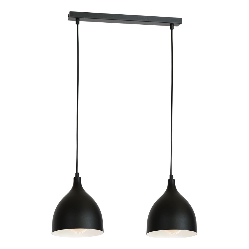 Lampadario a sospensione con filo NOAK 2xE27/15W/230V nero
