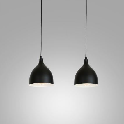 Lampadario a sospensione con filo NOAK 2xE27/15W/230V nero
