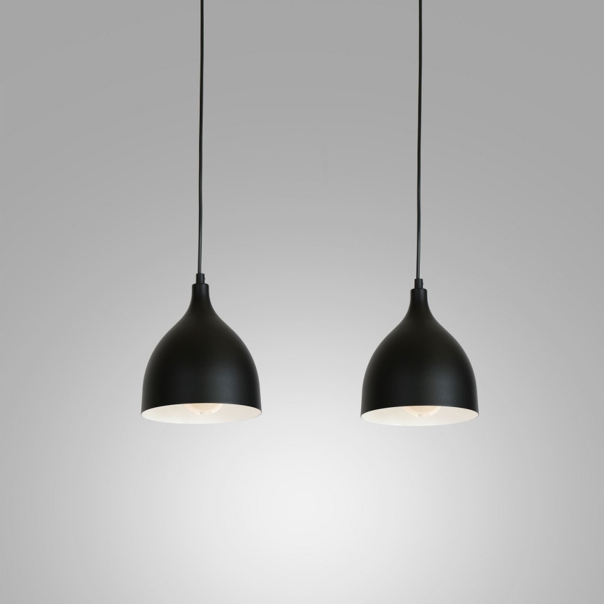 Lampadario a sospensione con filo NOAK 2xE27/15W/230V nero