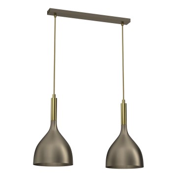 Lampadario a sospensione con filo NOAK 2xE27/15W/230V ottone/oro
