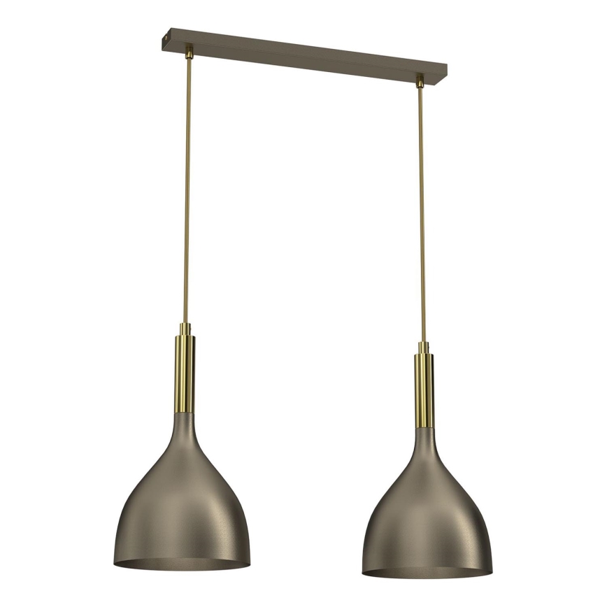 Lampadario a sospensione con filo NOAK 2xE27/15W/230V ottone/oro