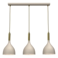Lampadario a sospensione con filo NOAK 3xE27/15W/230V beige/oro