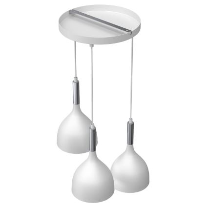 Lampadario a sospensione con filo NOAK 3xE27/15W/230V bianco/cromo lucido