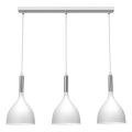 Lampadario a sospensione con filo NOAK 3xE27/15W/230V bianco/cromo lucido