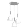 Lampadario a sospensione con filo NOAK 3xE27/15W/230V bianco/cromo lucido