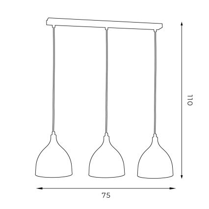 Lampadario a sospensione con filo NOAK 3xE27/15W/230V bianco