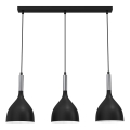 Lampadario a sospensione con filo NOAK 3xE27/15W/230V nero/cromo lucido
