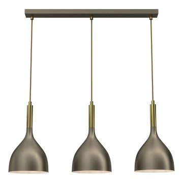 Lampadario a sospensione con filo NOAK 3xE27/15W/230V ottone/oro