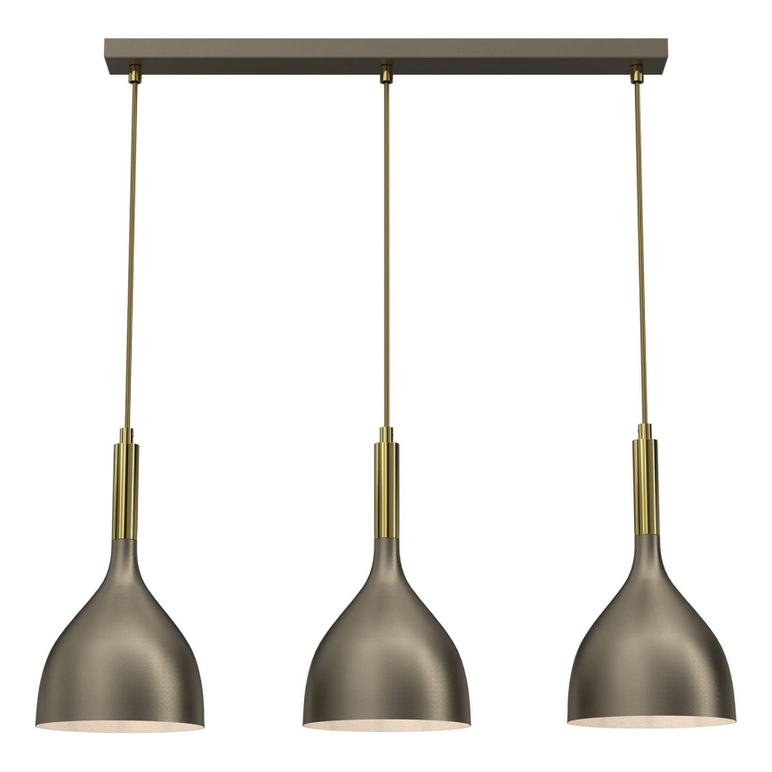 Lampadario a sospensione con filo NOAK 3xE27/15W/230V ottone/oro
