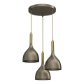 Lampadario a sospensione con filo NOAK 3xE27/15W/230V ottone/oro