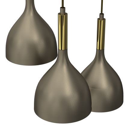 Lampadario a sospensione con filo NOAK 3xE27/15W/230V ottone/oro