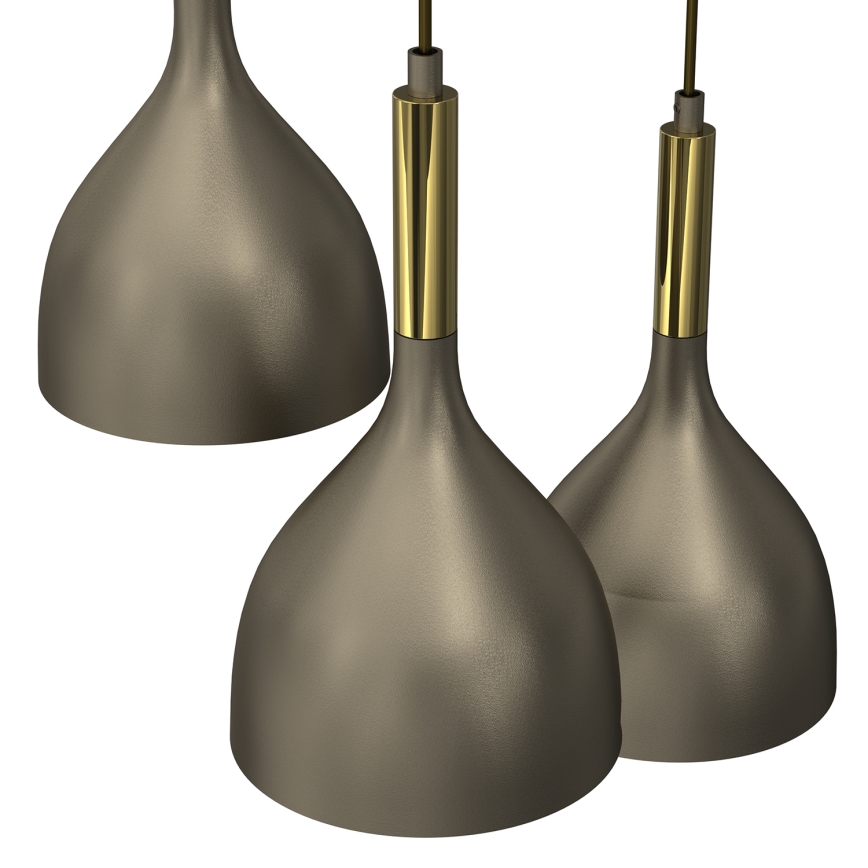 Lampadario a sospensione con filo NOAK 3xE27/15W/230V ottone/oro
