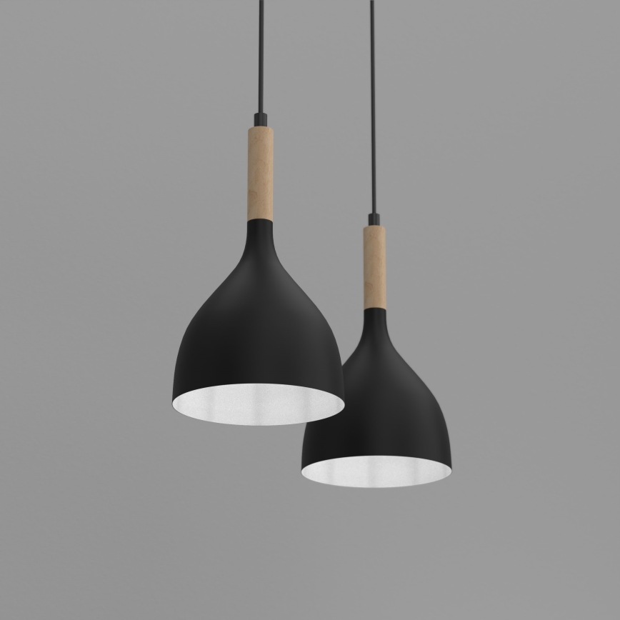 Lampadario a sospensione con filo NOAK WOOD 2xE27/60W/230V