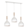 Lampadario a sospensione con filo NOAK WOOD 3xE27/60W/230V