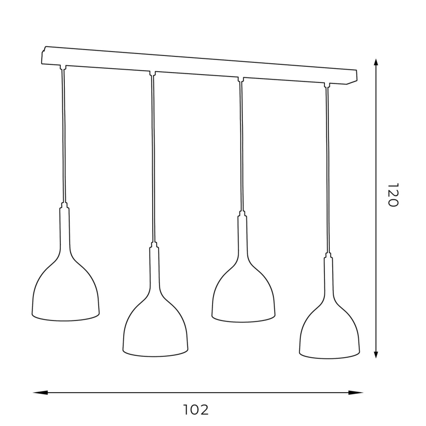 Lampadario a sospensione con filo NOAK WOOD 4xE27/60W/230V bianco/legno