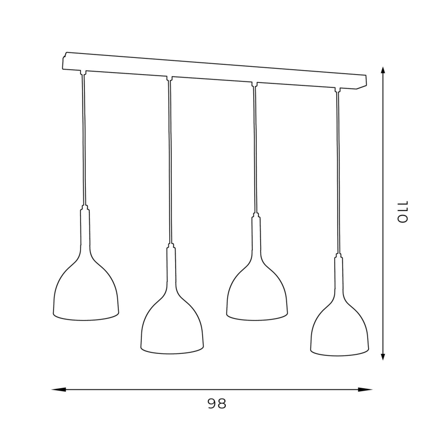 Lampadario a sospensione con filo NOAK WOOD 4xE27/60W/230V