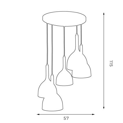 Lampadario a sospensione con filo NOAK WOOD 5xE27/60W/230V