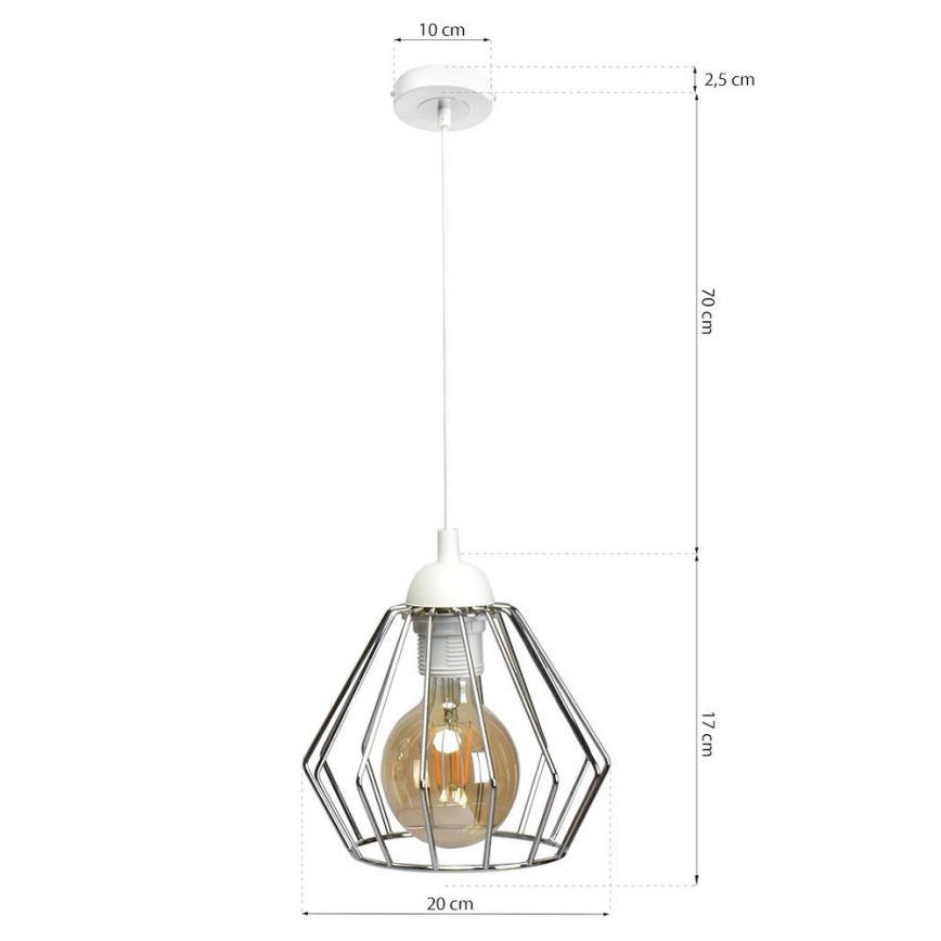 Lampadario a sospensione con filo NORMAN 1xE27/60W/230V