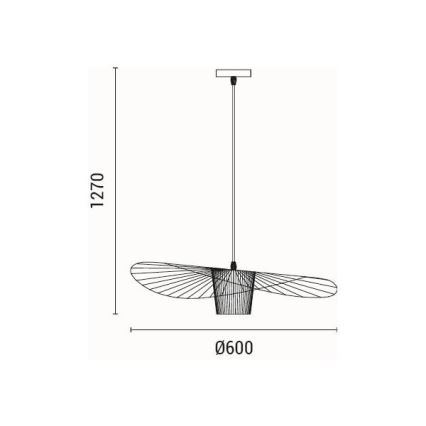 Lampadario a sospensione con filo OGGI 1xE27/40W/230V diametro 60 cm nero