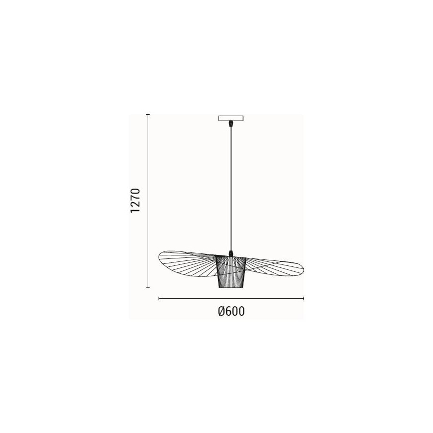 Lampadario a sospensione con filo OGGI 1xE27/40W/230V diametro 60 cm nero